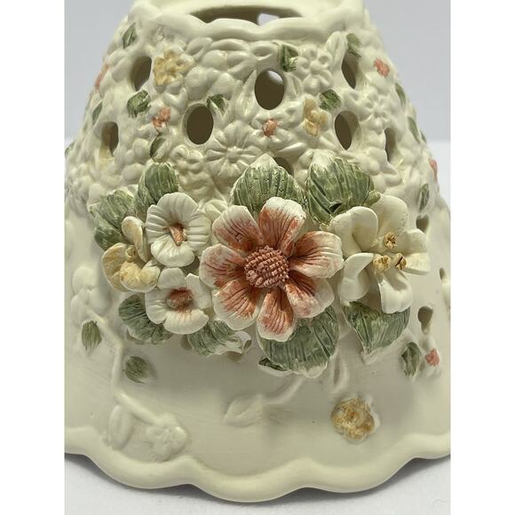Vintage‎ Victorian Style CANDLE Lamp By Lincolnshire Raised Flowers 3D - Picture 13 of 13